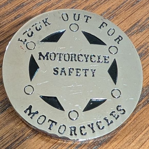 Jewelry - Motorcycle Riders Safety Chromed Pin "Look Out For Motorcycles"